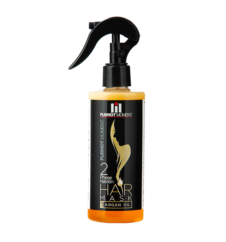 اسپری مو دو فاز پلی هات مومنت حاوی روغن آرگان حجم 280 میلی لیتر