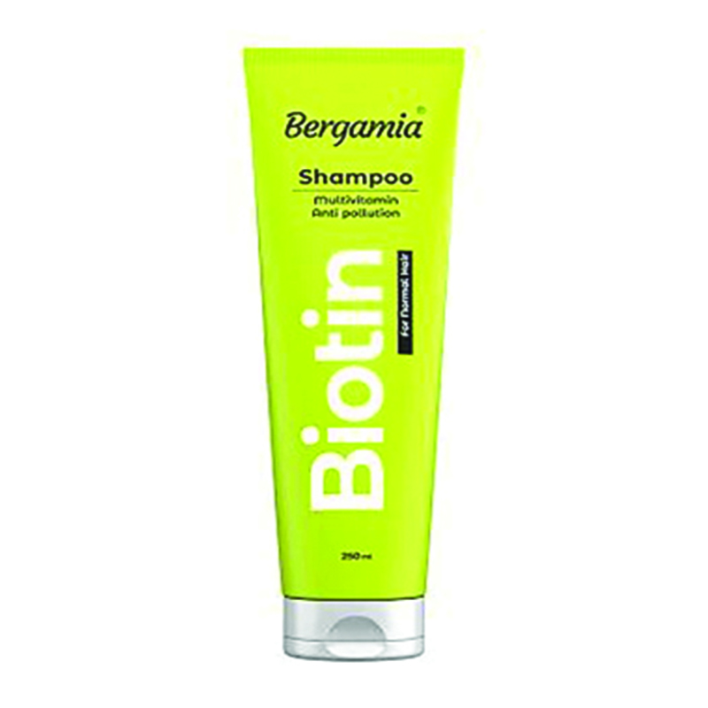 شامپو مو مولتی‌ویتامین و ضد آلودگی برگامیا، مدل NORMAL سازگار با موهای نرمال، حجم 250 میلی‌لیتر