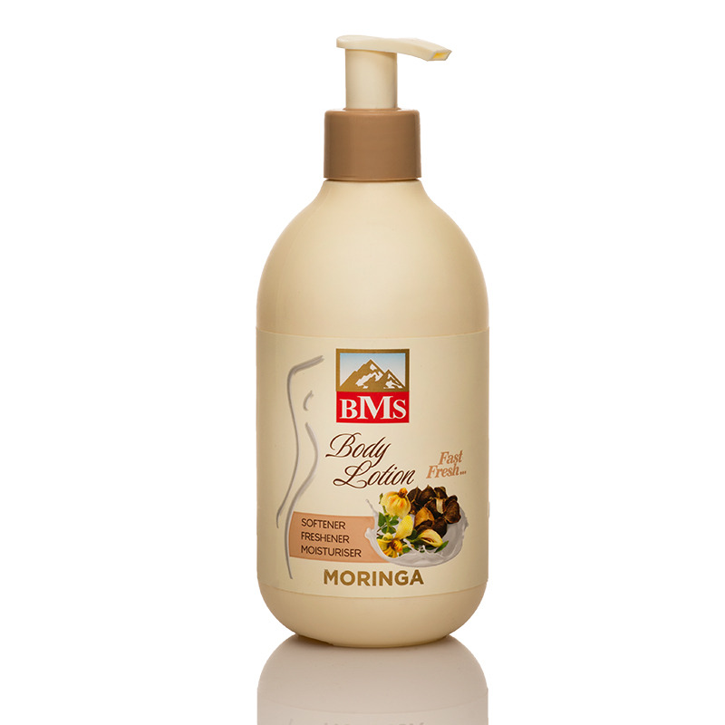 لوسیون بدن بی ام اس حاوی عصاره ی مورینگا مناسب انواع پوست حجم 300 میلی لیتر