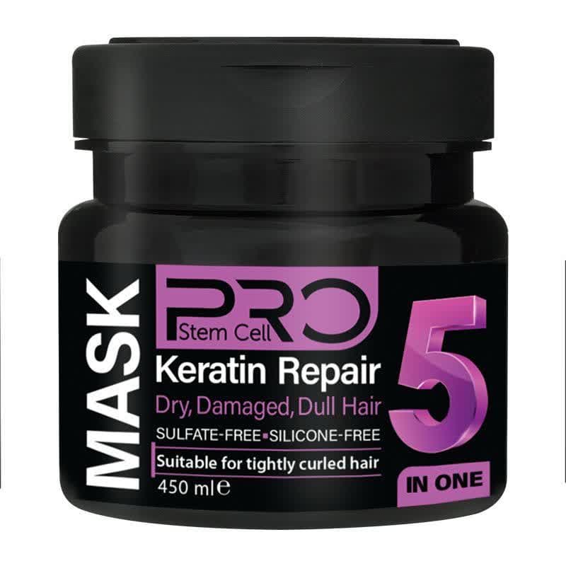 ماسک مو فاقد سولفات پرو استم سل (بنفش) مدل 5in1 مخصوص موهای خشک و آسیب دیده 450ml