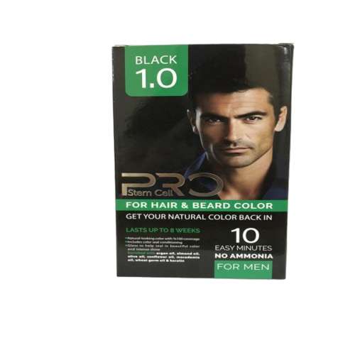 کیت رنگ مو و ریش مردانه استم سل (شماره 1.0، مشکی) حجم 50 میلی لیتر
