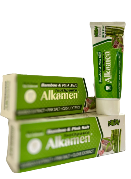 خمیر دندان آلکامن مدل گیاه بامبو و میخک حجم 75 میلی لیتر