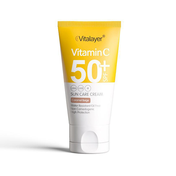 کرم ضدآفتاب کارامل بژ ویتالیر حاوی ویتامین C حجم 40 میلی لیتر