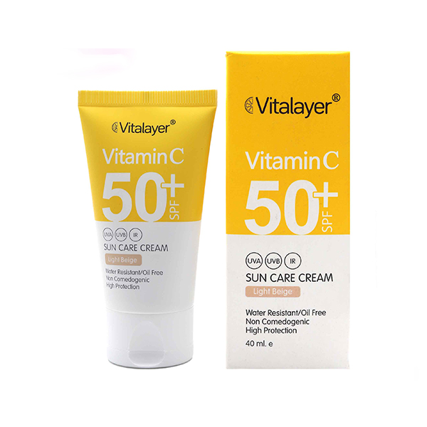 کرم ضدآفتاب لایت بژ ویتالیر حاوی ویتامین C حجم 40 میلی لیتر