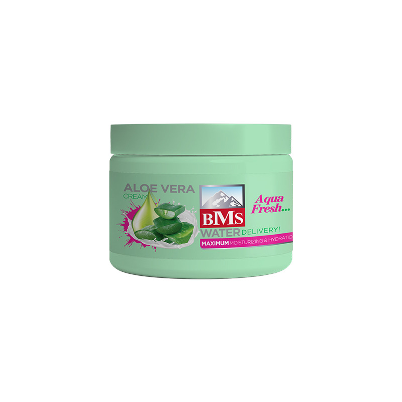 کرم مرطوب کننده بی ام اس حاوی آلوئه ورا مناسب انواع پوست حجم 200 میلی‌لیتر