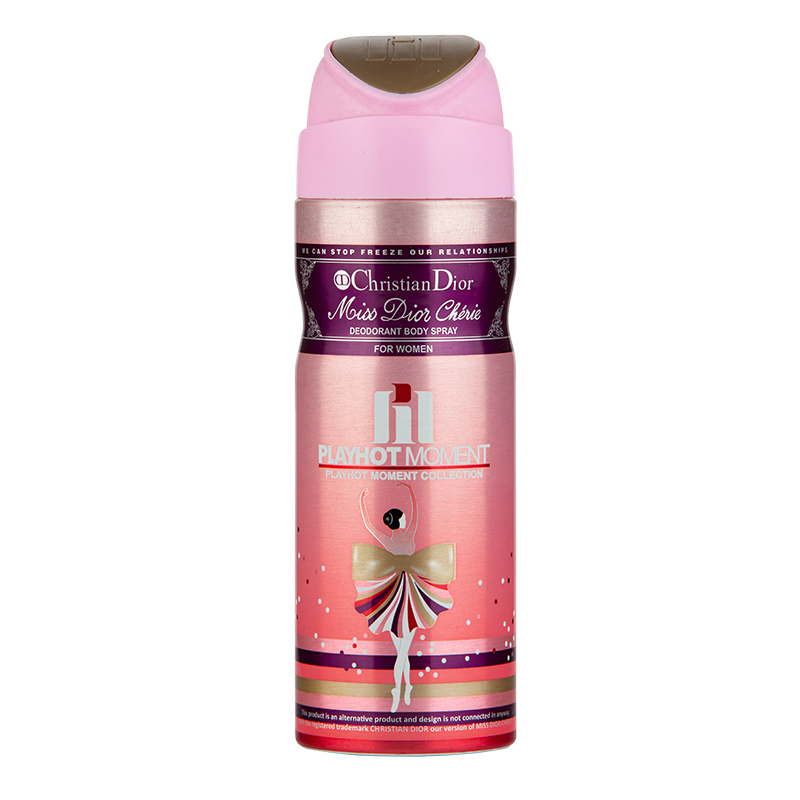 اسپری خوشبو کننده بدن پلی هات مومنت مدل Christian Dior Miss Dior Cherie مناسب بانوان حجم 200 میلی لیتر